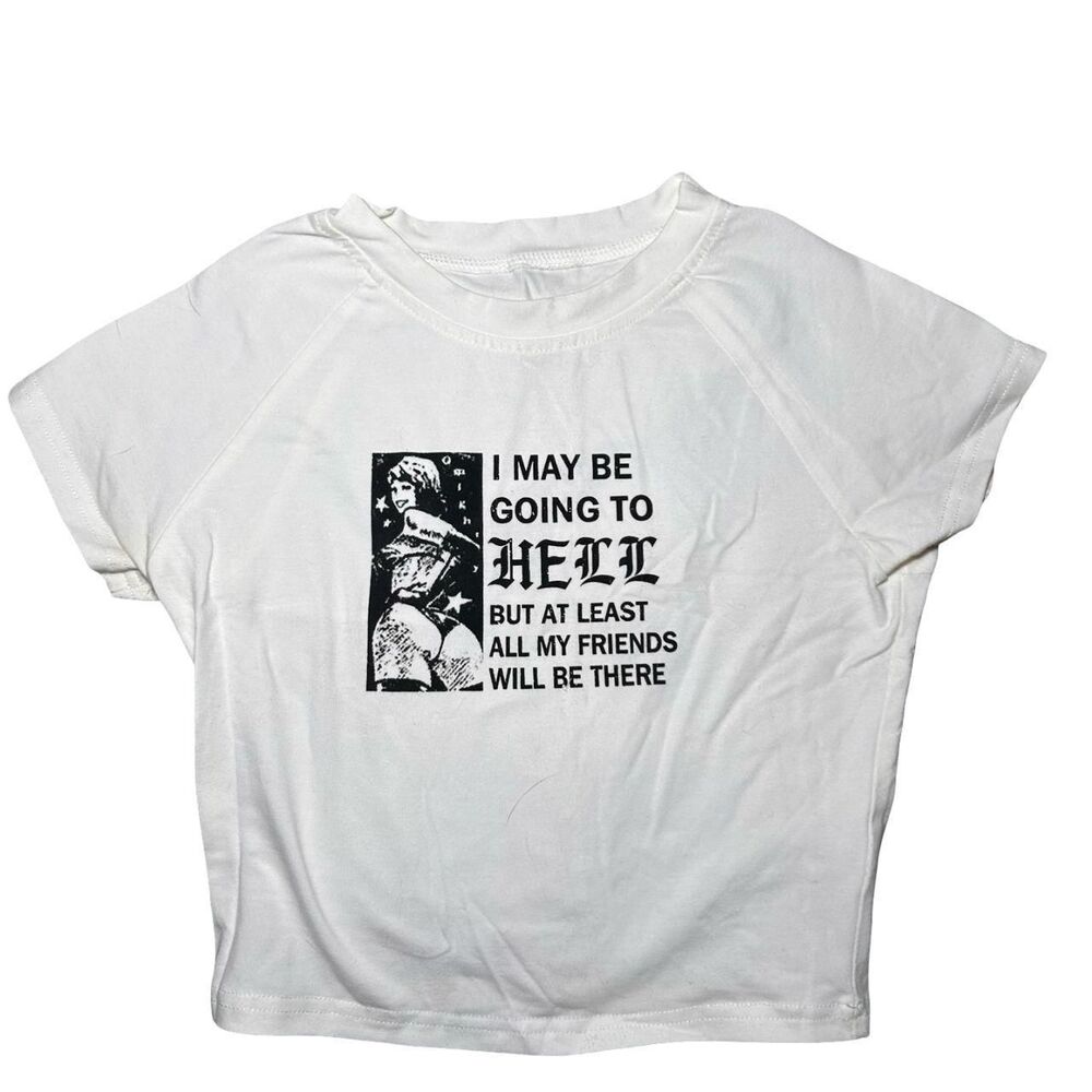 Women's White Crop-top